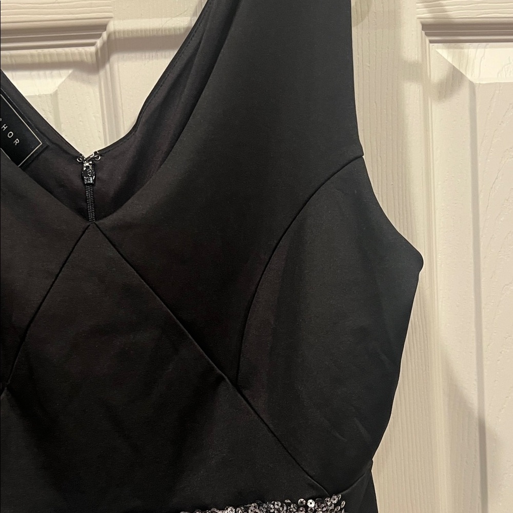 Metaphor Black and Silver Sequin Mini Dress - Picture 4 of 10